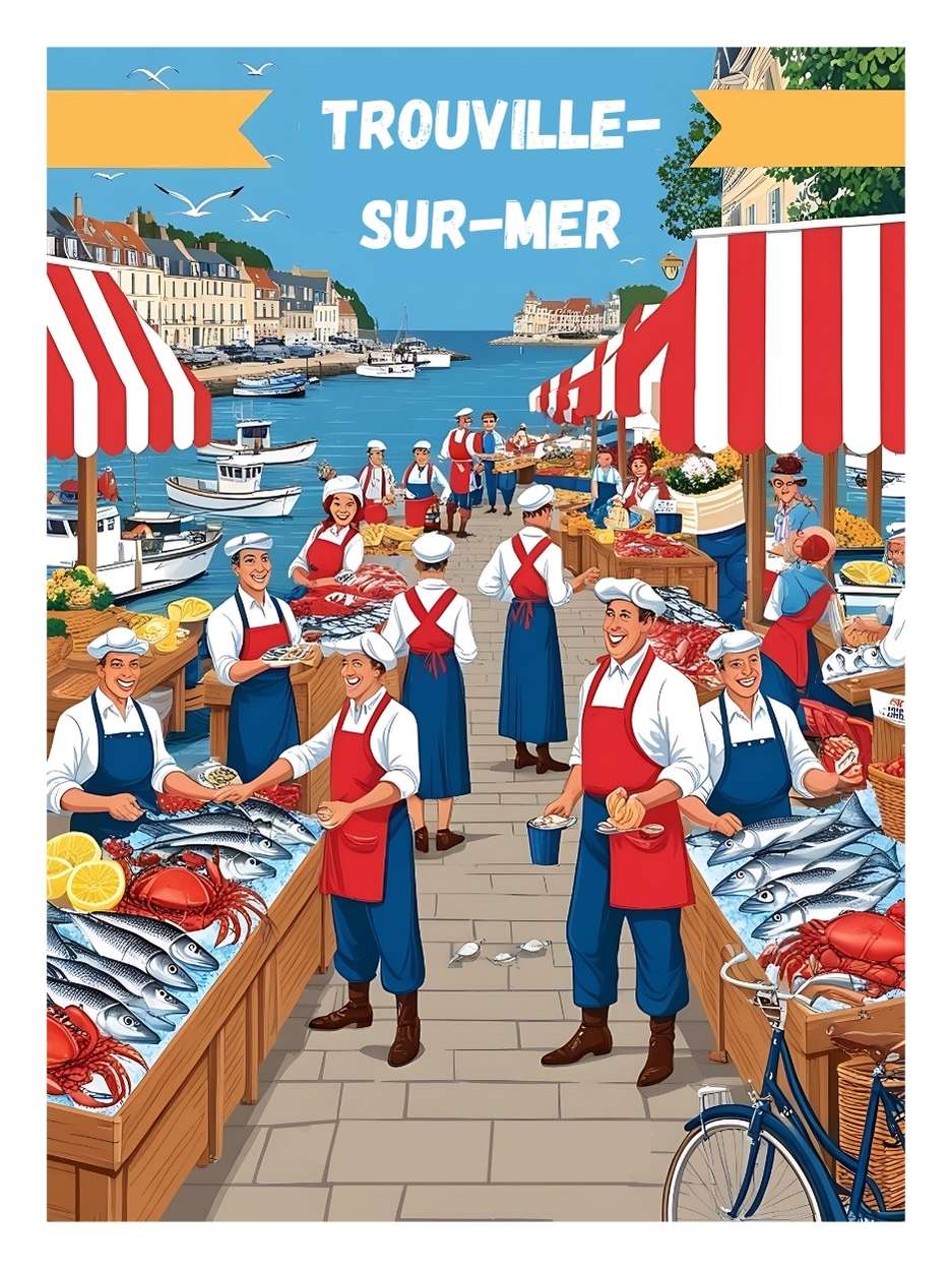 affiche-TROUVILLE-sur-mer-vintage