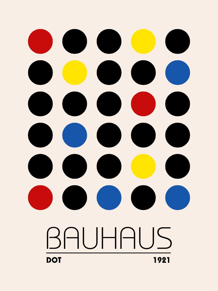 Affiche-bauhaus-dot-couleur-jaune-rouge-bleu-noir